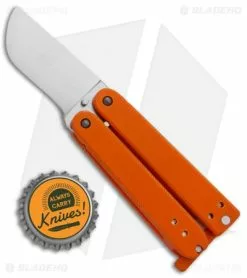 Nathan Dewey Custom Gremlin Mini Balisong Knife Orange G-10 (Satin 1.875") -Avokelavavat Sales Store Nathan Dewey Custom Gremlin Mini Balisong Orange G 10 Chisel Clip BHQ 24557 jr bottlecap