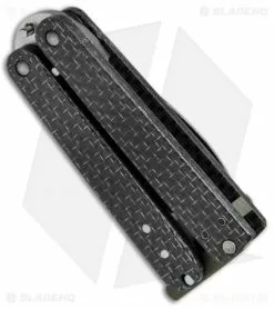 Nathan Dewey Custom Gremlin Mini Balisong Knife Silver LSCF (2" 440C Satin) -Avokelavavat Sales Store Nathan Dewey Custom Gremlin Mini Balisong Silver LSCF Satin BHQ 68013 jr side