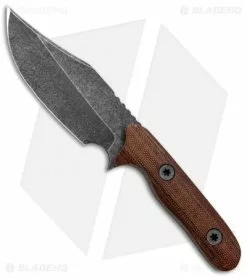 Nova Blades Large Bowie Custom Fixed Blade Knife Natural Micarta (3.8" Acid SW)