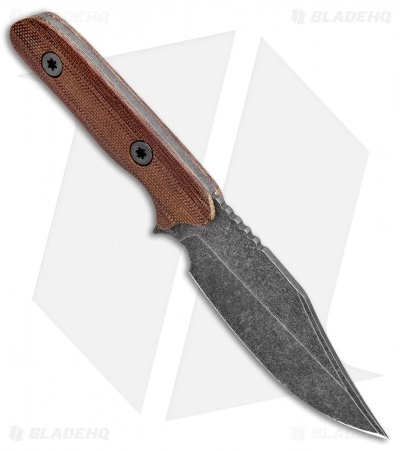 Nova Blades Large Bowie Custom Fixed Blade Knife Natural Micarta (3.8" Acid SW) 4 Nova Blades Large Bowie Custom Fixed Blade Knife Natural Micarta (3.8" Acid SW) - Image 2