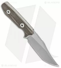 Nova Blades Small Bowie Custom Fixed Blade Green Micarta (3.3" Stonewash) -Avokelavavat Sales Store Nova Blades Small Bowie Custom Green Micarta SW BHQ 99235 jr spine