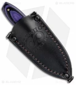Olamic Cutlery Custom Fixed Blade Knife Purple/Black Micarta (2.6" Damascus) -Avokelavavat Sales Store Olamic Cutlery Custom Purple Black Micarta Damascus BHQ 91673 jr sheath