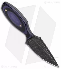 Olamic Cutlery Custom Fixed Blade Knife Purple/Black Micarta (2.6" Damascus) -Avokelavavat Sales Store Olamic Cutlery Custom Purple Black Micarta Damascus BHQ 91673 jr spine