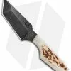 Olamic Cutlery Custom Tanto Fixed Blade Neck Knife Stag (3" Damascus)
