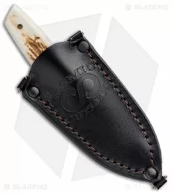 Olamic Cutlery Custom Tanto Fixed Blade Neck Knife Stag (3" Damascus) -Avokelavavat Sales Store Olamic Cutlery Custom Tanto Neck Knife Stag Damascus BHQ 91670 jr sheath