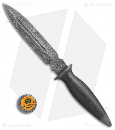 Olamic Cutlery Dagger Fixed Blade Knife Carbon Fiber (6.25" Damascus) #4302 6 Olamic Cutlery Dagger Fixed Blade Knife Carbon Fiber (6.25" Damascus) #4302 - Image 4