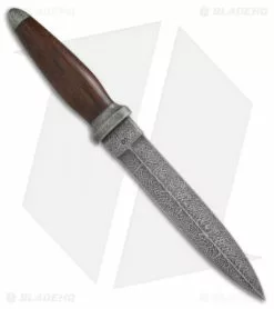 Olamic Cutlery Dagger Fixed Blade Knife Ironwood (6.625" Ubari Damascus) #4130 -Avokelavavat Sales Store Olamic Cutlery Dagger ironwood ubari damascus 4130 BHQ 71914 er side