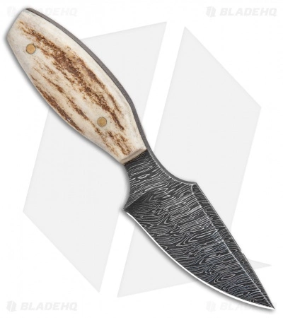 Olamic Cutlery Harpoon Neck Knife Stag (3" Damascus) 4 Olamic Cutlery Harpoon Neck Knife Stag (3" Damascus) - Image 2