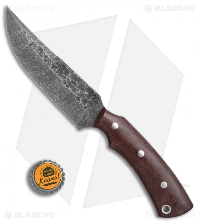 Olamic Cutlery Kovda Fixed Blade Knife Maroon Micarta (5.375" Damascus) #4307 6 Olamic Cutlery Kovda Fixed Blade Knife Maroon Micarta (5.375" Damascus) #4307 - Image 4