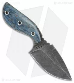 Olamic Cutlery Listok Skinner Fixed Blade Knife Blue Birch (3.6" Damascus) #4352 -Avokelavavat Sales Store Olamic Cutlery Listok Skinner blue birch damascus 4352 BHQ 71911 er side