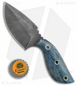 Olamic Cutlery Listok Skinner Fixed Blade Knife Blue Birch (3.6" Damascus) #4352 -Avokelavavat Sales Store Olamic Cutlery Listok Skinner blue birch damascus 4352 BHQ 71911 er size