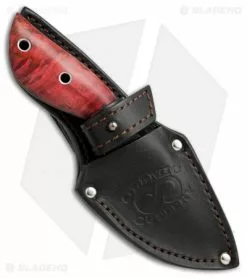 Olamic Cutlery Listok Skinner Fixed Blade Knife Red Birch (3.6" Damascus) #4351 -Avokelavavat Sales Store Olamic Cutlery Listok Skinner red birch damascus 4351 BHQ 71910 er sheath