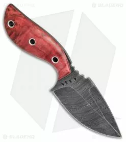 Olamic Cutlery Listok Skinner Fixed Blade Knife Red Birch (3.6" Damascus) #4351 -Avokelavavat Sales Store Olamic Cutlery Listok Skinner red birch damascus 4351 BHQ 71910 er side