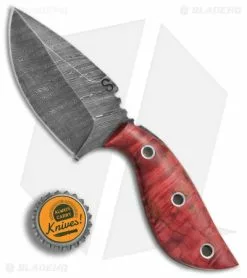 Olamic Cutlery Listok Skinner Fixed Blade Knife Red Birch (3.6" Damascus) #4351 -Avokelavavat Sales Store Olamic Cutlery Listok Skinner red birch damascus 4351 BHQ 71910 er size