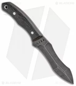 Olamic Cutlery RN45 Fixed Blade Knife Black Micarta (5" Damascus) -Avokelavavat Sales Store Olamic Cutlery RN45 CF HCVD BHQ 91685 jr spine