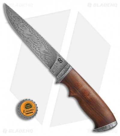 Olamic Cutlery Suna Fixed Blade Knife Ironwood (5.5" Marbled Damascus) #4379 6 Olamic Cutlery Suna Fixed Blade Knife Ironwood (5.5" Marbled Damascus) #4379 - Image 4