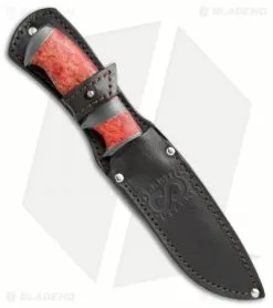 Olamic Cutlery Suna Fixed Blade Knife Red Karelian Birch (5.375" Damascus) #4378 -Avokelavavat Sales Store Olamic Cutlery Suna Red Karelian Birch damascus 4378 BHQ 71922 er sheath