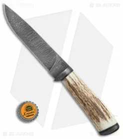 Olamic Cutlery Suna Fixed Blade Knife Stag (5.75" Damascus) #4344 -Avokelavavat Sales Store Olamic Cutlery Suna Stag damascus 4344 BHQ 71924 er size