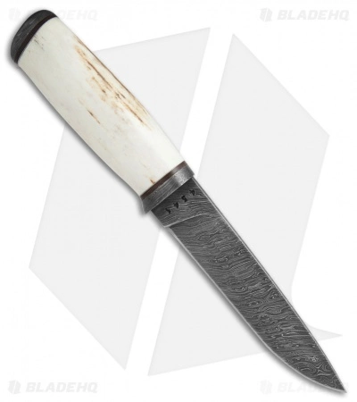 Olamic Cutlery Suna Fixed Blade Knife Stag (5.75" Damascus) #4341 4 Olamic Cutlery Suna Fixed Blade Knife Stag (5.75" Damascus) #4341 - Image 2