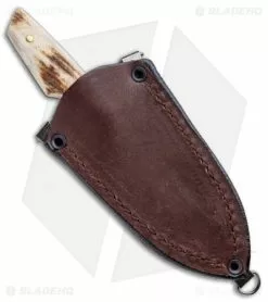 Olamic Cutlery Tanto Neck Knife Stag (3" Damascus) -Avokelavavat Sales Store Olamic Cutlery Tanto Neck Knife Stag Damascus BHQ 101040 jr spine