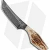 Olamic Cutlery Tanto Slim Neck Knife Stag (3" Damascus) -Avokelavavat Sales Store Olamic Cutlery Tanto slim Neck Knife Stag Damascus BHQ 101042 jr
