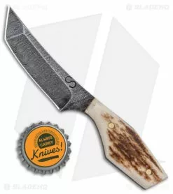 Olamic Cutlery Tanto Slim Neck Knife Stag (3" Damascus) -Avokelavavat Sales Store Olamic Cutlery Tanto slim Neck Knife Stag Damascus BHQ 101042 jr bottlecap