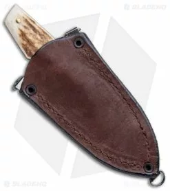 Olamic Cutlery Tanto Slim Neck Knife Stag (3" Damascus) -Avokelavavat Sales Store Olamic Cutlery Tanto slim Neck Knife Stag Damascus BHQ 101042 jr sheath