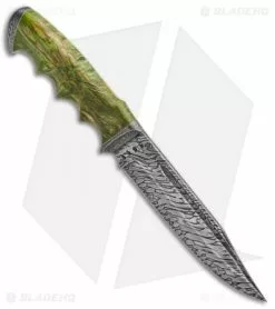 Olamic Cutlery Voykar HT Fixed Blade Knife Carved Birch (5.75" Damascus) -Avokelavavat Sales Store Olamic Cutlery Voykar HT Carved Birch Damascus BHQ 91683 jr spine