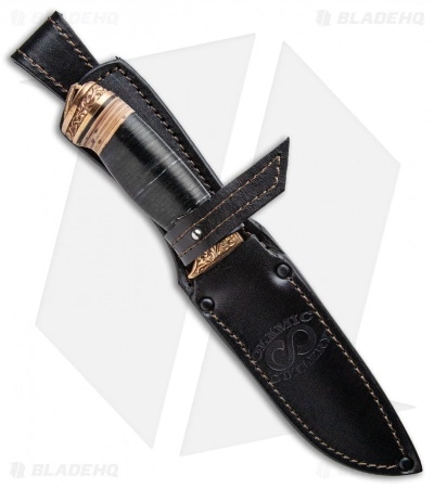 Olamic Cutlery Voykar HT Fixed Blade Knife Leather/Birch Bark (5.8" Damascus) 5 Olamic Cutlery Voykar HT Fixed Blade Knife Leather/Birch Bark (5.8" Damascus) - Image 3