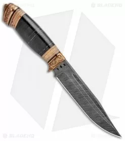 Olamic Cutlery Voykar HT Fixed Blade Knife Leather/Birch Bark (5.8" Damascus) 7 Olamic Cutlery Voykar HT Fixed Blade Knife Leather/Birch Bark (5.8" Damascus) -Avokelavavat Sales Store Olamic Cutlery Voykar HT Leather Birch Bark Damascus OL96173 BHQ 97864 jr spine