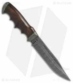 Olamic Cutlery Olamic Voykar HT Fixed Blade Knife Ironwood W/ Green Spacers (5.875" Damascus) -Avokelavavat Sales Store Olamic Cutlery Voykar HT ironwood green spacers damascus BHQ 71901 er side