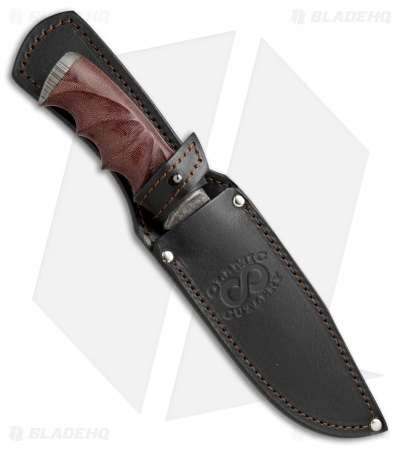 Olamic Cutlery Olamic Voykar HT Fixed Blade Knife Natural Micarta (6" Marbled Damascus) #4315 5 Olamic Cutlery Olamic Voykar HT Fixed Blade Knife Natural Micarta (6" Marbled Damascus) #4315 - Image 3