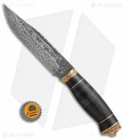 Olamic Cutlery Olamic Voykar HT Fixed Blade Knife Stacked Leather/Bronze (6" Marbled Damascus) -Avokelavavat Sales Store Olamic Cutlery Voykar HT stacked leather bronze marbled damascus BHQ 71916 er size