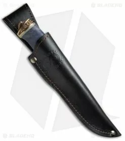 Olamic Cutlery Voykar HT4 Fixed Blade Knife Blue Karelian Birch (4.75" Damascus) 7 Olamic Cutlery Voykar HT4 Fixed Blade Knife Blue Karelian Birch (4.75" Damascus) -Avokelavavat Sales Store Olamic Cutlery Voykar HT4 Blue Karelian Birch BHQ 50510 jr sheath