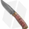 Olamic Cutlery Olamic Voykar HT4 Fixed Blade Knife Karelian Birch (6" HCVD Damascus)