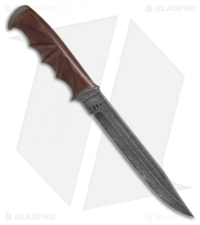 Olamic Cutlery Voykar Scout Fixed Blade Knife Maroon Micarta (6" Damascus) #4305 4 Olamic Cutlery Voykar Scout Fixed Blade Knife Maroon Micarta (6" Damascus) #4305 - Image 2