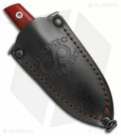 Olamic Cutlery Tanto Fixed Blade Neck Knife Red G-10 (2.5" Damascus) -Avokelavavat Sales Store Olamic Cutlery tanto neck knife Red G10 damascus BHQ 71935 er sheath