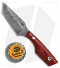 Olamic Cutlery Tanto Fixed Blade Neck Knife Red G-10 (2.5" Damascus) -Avokelavavat Sales Store Olamic Cutlery tanto neck knife Red G10 damascus BHQ 71935 er size
