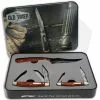 Old Timer 3pc Fixed/Folders W/ Rose Wood Handles (Satin Finish)