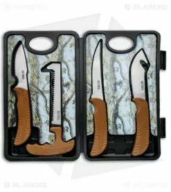 Schrade Old Timer Hunting Kit W/ Storage Case Brown ABS (4 Piece)1085934