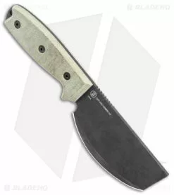 Ontario Knife Company Ontario OKC RAT-3 Skinner Fixed Blade Knife Tan Micarta (3.75" Black) 8661 -Avokelavavat Sales Store Ontario OKC Rat 3 Skinner Fixed Blade Tan Micarta Black BHQ 140419 jr spine