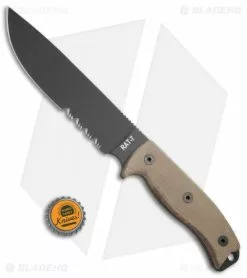Ontario Knife Company Ontario OKC RAT-7 Fixed Blade Knife (7" Black Serr) -Avokelavavat Sales Store Ontario OKC Rat 7 Black Serr BHQ 16848 jr bottlecap