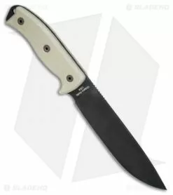 Ontario Knife Company Ontario RAT-7 Fixed Blade Knife Micarta W/ Nylon Sheath (7" Black) 8668 -Avokelavavat Sales Store Ontario RAT 7 1095 Black 8668 BHQ 75461 jr spine