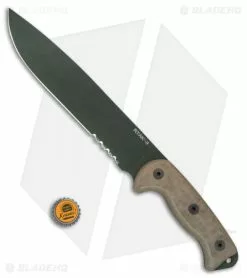 Ontario Knife Company Ontario RTAK-II Knife Fixed Blade Knife Micarta (10.5" Green Serr) OKC 8670 -Avokelavavat Sales Store Ontario RTAK II Micarta Green Serr 8670 BHQ 75463 jr bottlecap