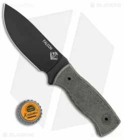 Ontario Knife Company Ontario Ranger Falcon Fixed Blade Knife Micarta (4.25" Black) 8673 -Avokelavavat Sales Store Ontario Ranger Falcon Micarta black BHQ 75448 er bottlecap
