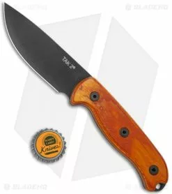 Ontario Knife Company Ontario TAK 2 Fixed Blade Knife Hardwood W/ Leather Sheath (4.4" Black) -Avokelavavat Sales Store Ontario TAK 2 Fixed Blade Hardwood Leather Sheath Black BHQ 123709 jr bottlecap