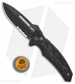 Ontario Knife Company Ontario XM-3S Utility Automatic Knife G-10 (3.75" Black Serr) 08758 -Avokelavavat Sales Store Ontario XM 3 Utility Auto Knife G 10 Black Serr BHQ 120623 jr bottlecap