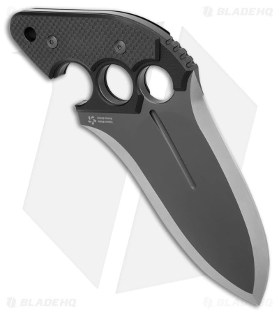 Asheville Steel Paragon Grau Pistol Grip Push Dagger Knife Gray G-10/CF (6" D2) 4 Asheville Steel Paragon Grau Pistol Grip Push Dagger Knife Gray G-10/CF (6" D2) - Image 2