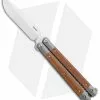 Pena Knives Custom Penasong Butterfly Knife Ti/Natural Micarta (4.5" Satin)