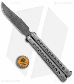 Pena Knives Custom Penasong Butterfly Knife Ti W/ Mokuti Latch (4.5" Damascus) -Avokelavavat Sales Store Pena Knives Custom Penasong Butterfly Ti Mokuti Latch Damascus BHQ 93615 jr bottlecap